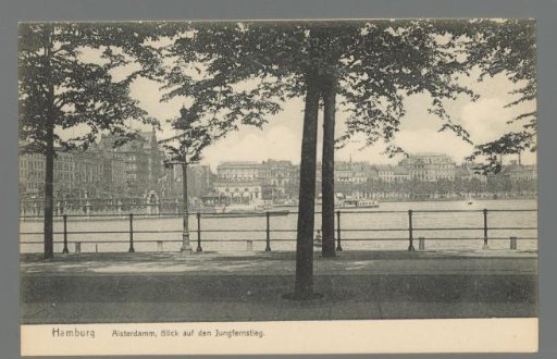 Hamburg. Alsterdamm, view of the Jungfernstieg