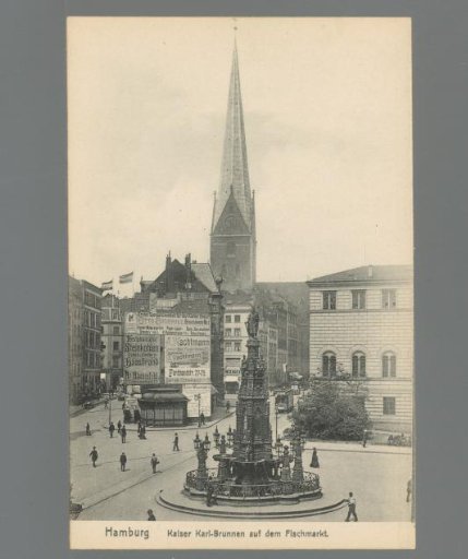 Hamburg. Kaiser Karl-Brunnen on the Fischmarkt