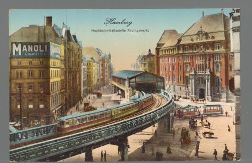 Hamburg. Elevated Railway Station Rödingsmarkt