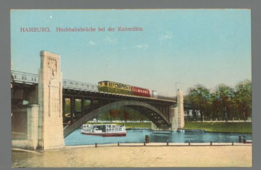 Hamburg. Elevated Railway Bridge at Kuhmühle