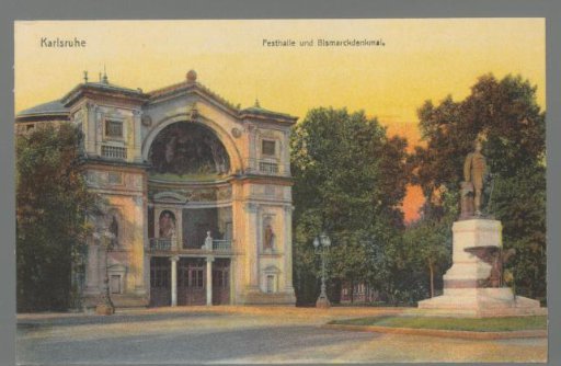 Karlsruhe. Festival Hall and Bismarck Monument