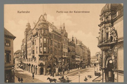 Karlsruhe. View from the Kaiserstrasse