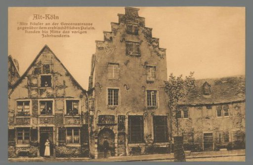 Old Cologne. Old Houses on Gereonsstrasse Opposite the Archbishop's Palace, Stood Until the Midpoint of the Last Century