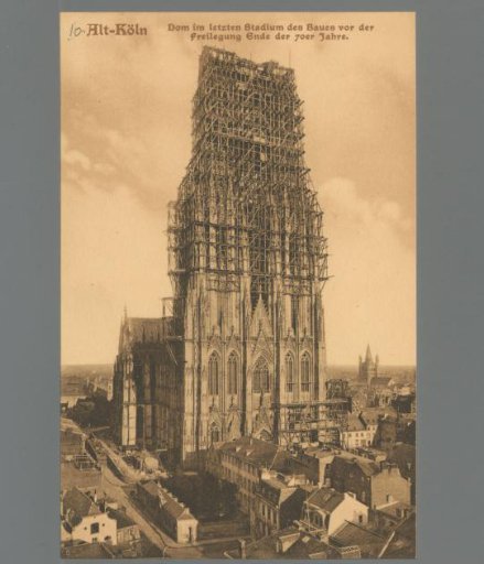 Old Cologne. Cathedral in the Final Stage of Construction Before Unveiling at the End of the 1870s