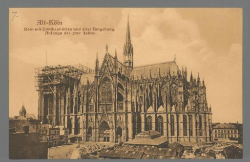 Old Cologne. Cathedral with Cathedral Workshops and Old Surroundings. Early 1870s