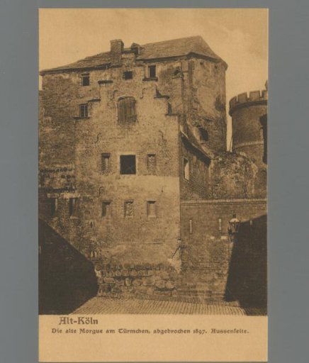 Old Cologne. The old morgue at the Türmchen, demolished 1897. Exterior view
