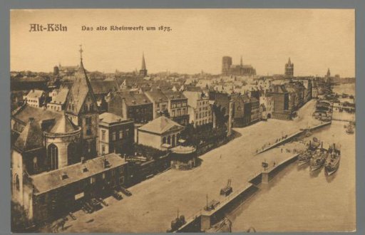 Old Cologne. The old river wharf around 1875