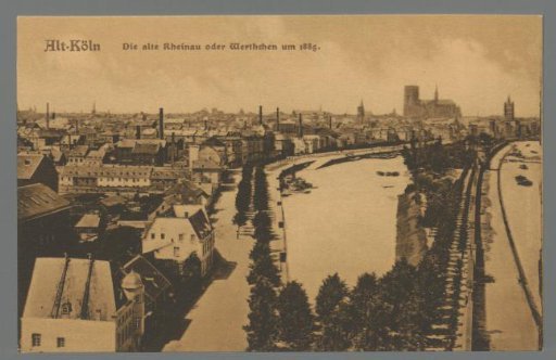 Old Cologne. The old river island or Werthchen around 1885