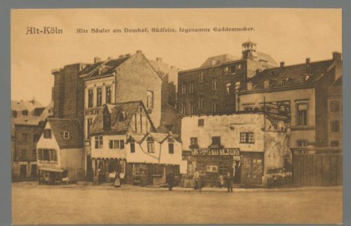 Old Cologne. Old houses at the Domhof, south side, so-called Gaddemmcher