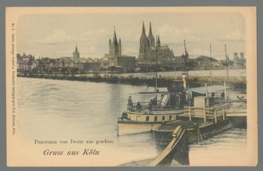 Panorama of Deutz as seen. Greetings from Cologne
