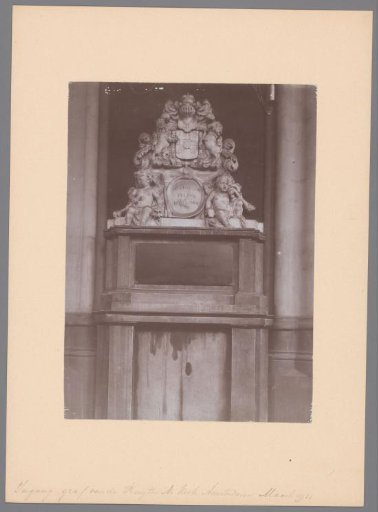 Entrance to the monument of Michiel Adriaenszoon de Ruyter in the New Church in Amsterdam