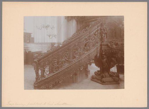 Stairs of the pulpit in the New Church in Amsterdam