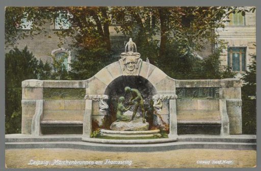 Leipzig. Fairy Tale Fountain on the Thomasring. Design by Josef Magr