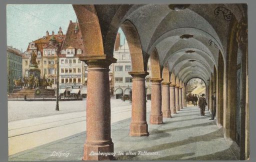 Leipzig. Covered walkway of the Old Town Hall