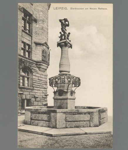 Leipzig. Ornamental Fountain at the New Town Hall