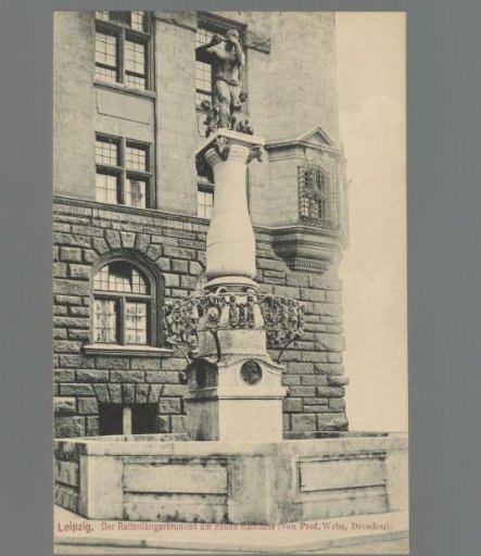 Leipzig. The Rattenfängerbrunnen at the new town hall (by Prof. Wrba, Dresden)