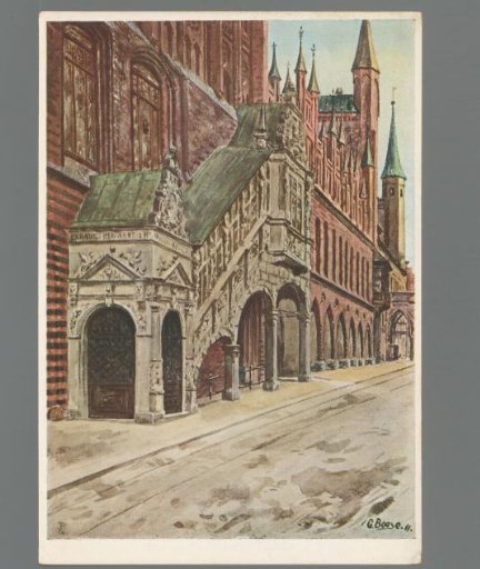 Lübeck. Town Hall from the Breitenstraße