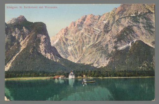 Königsee. St. Bartholomä and Watzmann