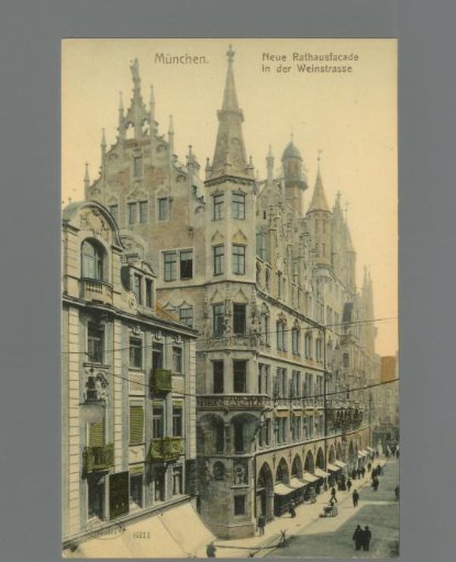 Munich. New Town Hall Facade on Weinstrasse