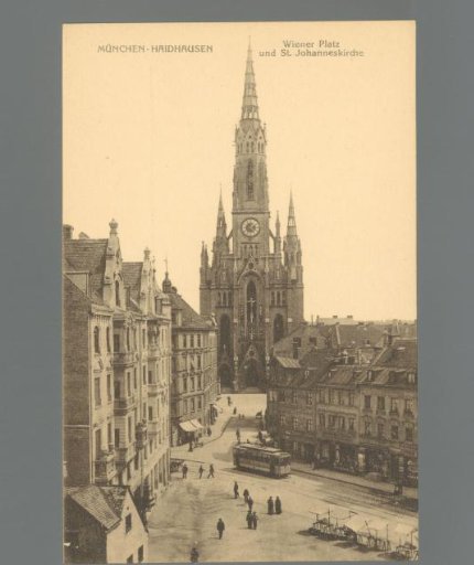 Munich-Haidhausen. Wiener Platz and St. Johanneskirche