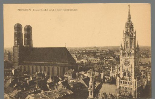 Munich. Frauenkirche and new Town Hall Tower