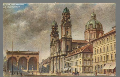 Munich. Theatinerkirche with Feldherrnhalle