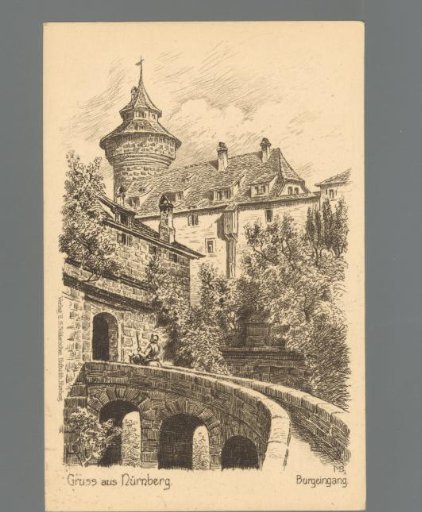 Greetings from Nuremberg. Entrance to the Castle
