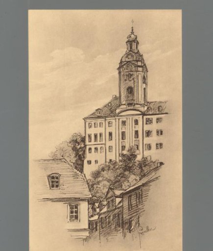 Rudolstadt. Castle View from the Vorwerksgasse