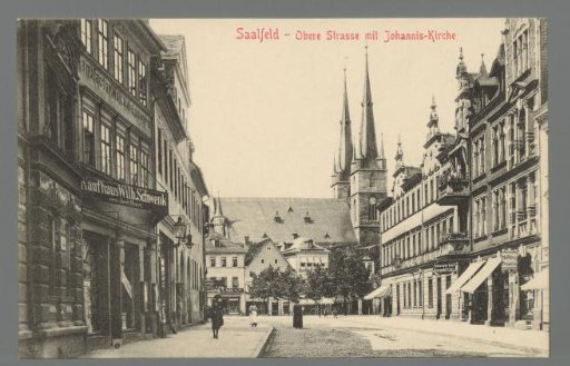 Saalfeld - Upper Street with St. John's Church