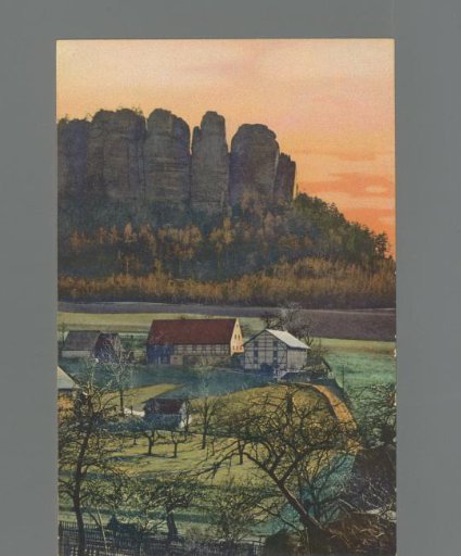 View of a rock formation in the Saxon Switzerland
