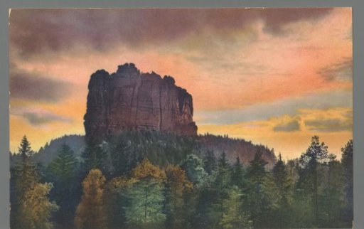 View of a rock formation in the Saxon Switzerland
