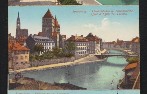 Strasbourg. Thomas Quay and St. Thomas Church / Quai et Eglise St. Thomas