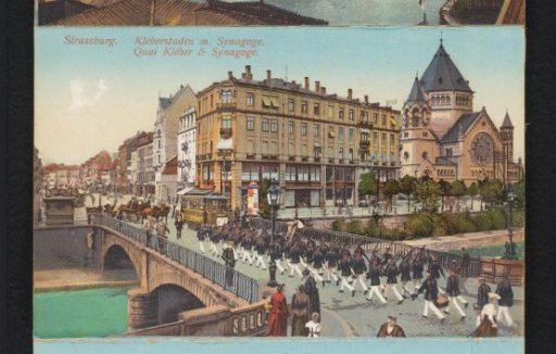 Strasbourg. Kleber Quay with Synagogue / Quai Kléber & Synagoge