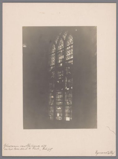 Painted window in the Castle Chapel Egmond in Egmond aan den Hoef