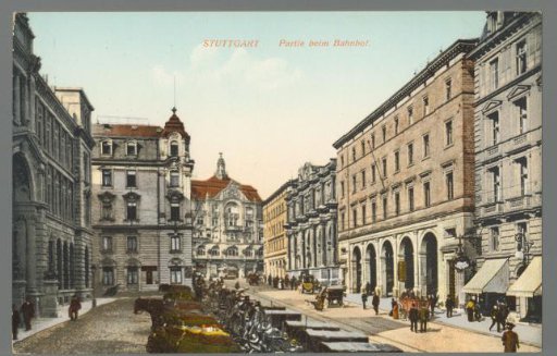 Stuttgart. Scene at the Railway Station