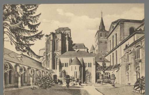 Cathedral of Trier. Cloister. View of the Cathedral and Liebfrauen Church