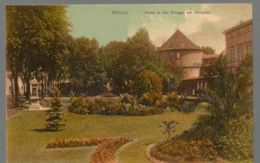 Weimar. View in the grounds at the Carlsplatz