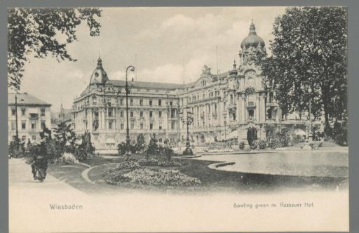 Wiesbaden. Bowling green with Nassauer Hof