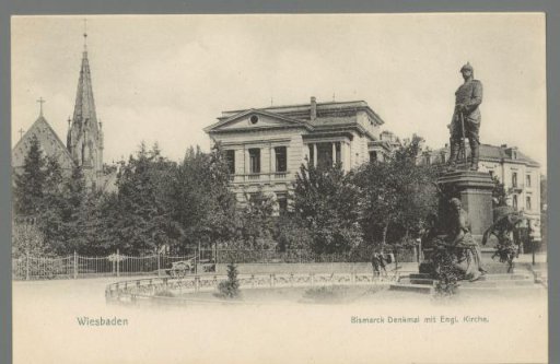 Wiesbaden. Bismarck Monument with English Church