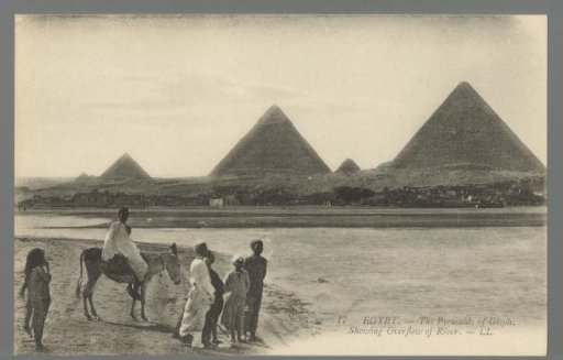 Egypt - The Pyramids of Gizeh. Showing overflow of river