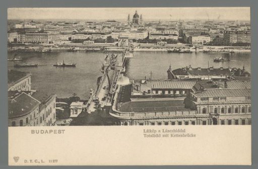 Budapest. View with the Chain Bridge / Totalbild mit Kettenbrücke