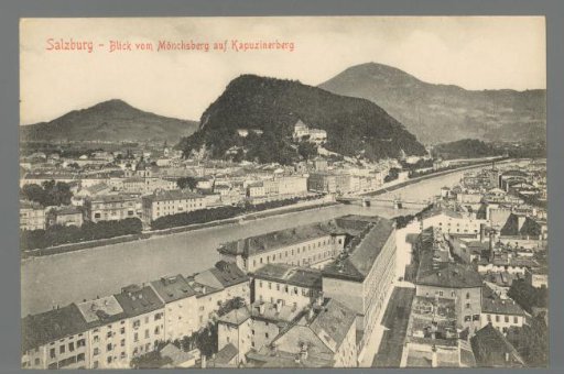 Salzburg - View from the Mönchsberg to the Kapuzinerberg