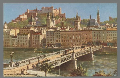 Salzburg, City Bridge with the Fortress