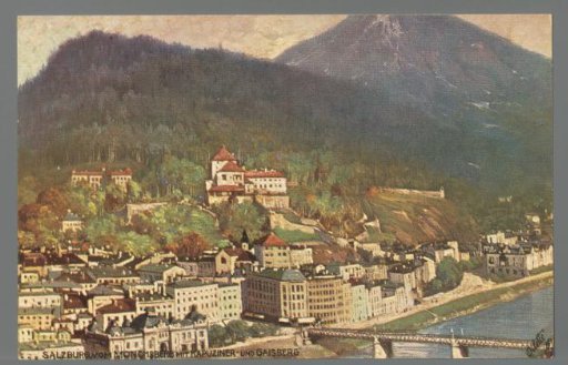 Salzburg from the Mönchsberg with Kapuziner- and Gaisberg