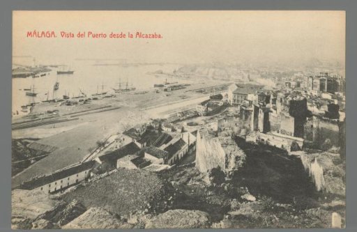 Málaga. View of the Port from the Alcazaba