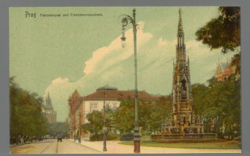 Prague. Franzensquai and Franzensmonument