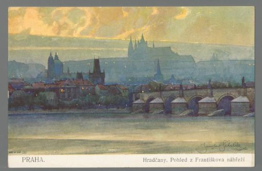 Prague. Hradčany. View from Františkovo nábřeží