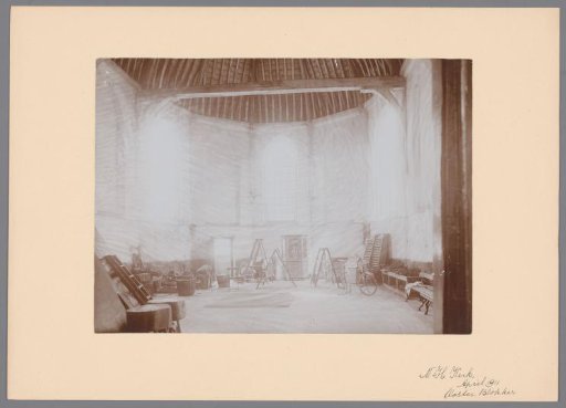 Interior of the Reformed Church at Oosterblokker with Bicycles, Ladders and Other Tools