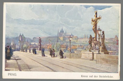 Prague. Cross on the Stone Bridge
