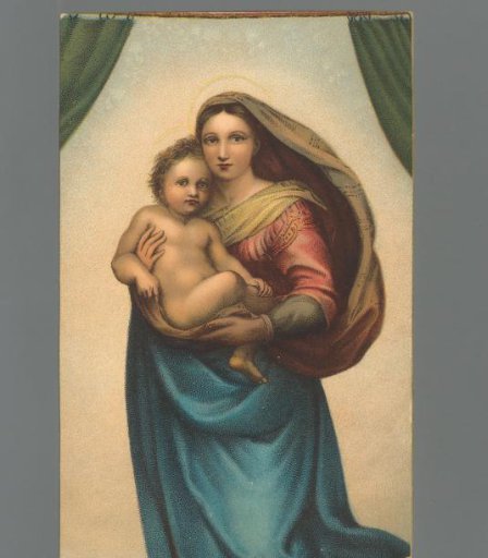 Central figure from the Sistine Madonna - Raphael. Dresden